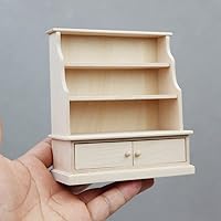 AirAds Dollhouse 1:12 Miniature Furniture Bookcase Cabinet Unfinished Wood