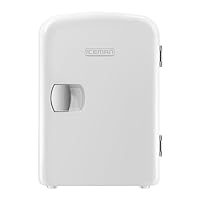 Chefman - Iceman Mini Portable White Personal Fridge Cools Or Heats & Provides Compact Storage For Skincare, Snacks, Or 6 12oz Cans W/ A Lightweight 4-liter Capacity To Take On The Go
