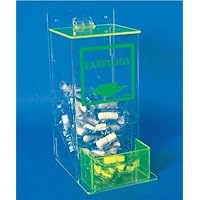 NMC AEP-4 Compact Earplug Dispenser with Cover - 6 in. x 13 in. x 8 in. Small, Clear Acrylic Holder with Front Pocket