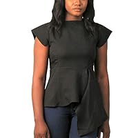 Women's Plus Size Simone Structured Assymetric Peplum Top