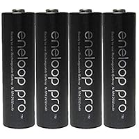 Eneloop 0B-EYUA-4XDI Pro AA High Capacity Ni-MH Pre-Charged Rechargeable Battery with Holder Pack of 4