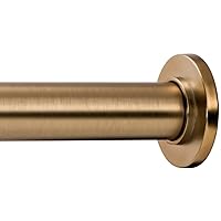 Ivilon Tension Curtain Rod - Spring Tension Rod for Windows or Shower, 54 to 90 Inch. Warm Gold