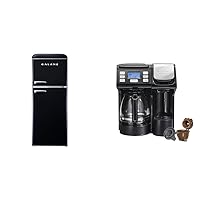 Galanz GLR46TBKER Retro Compact Refrigerator with Freezer Mini Fridge with Dual Door & Hamilton Beach FlexBrew Trio 2-Way Coffee Maker, Compatible with K-Cup Pods or Grounds