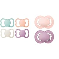 MAM Air Matte Pacifiers, for Sensitive Skin, 6+ Months, Best Pacifier & Original Matte Baby Pacifier, Nipple Shape Helps Promote Healthy Oral Development, Sterilizer Case, Girl,6-16 Months(Pack of 2)