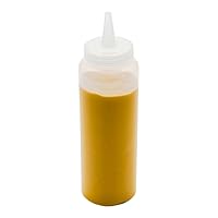 Restaurantware Condiment Squeeze Bottle With Lid Plastic Squeeze Bottle - Precison Dispensing Tip Flexible Clear Plastic Squeeze Bottle For Sauces For Sauces Spreads Or Condiments, 8 oz (Pack of 1)