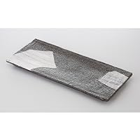 Kuroiga Cosmetics Long Serving Plate, 13.4 x 6.4 x 0.7 inches (34 x 16.3 x 1.7 cm), 33.8 oz (990 g), Special Selection Pottery Dish, Restaurant, Inn, Japanese Tableware, Commercial Use,