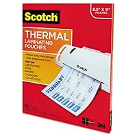 Scotch TP3854-100 Letter Size Thermal Laminating Pouches 3 mil 11.5 x 9 100 per Pack