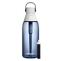 Brita Hard-Sided Plastic Premium Filtering Water Bottle, BPA-Free, Reusable, Replaces 300 Plastic Water Bottles, Filter Lasts 2 Months or 40 Gallons, Includes 1 Filter, Night Sky - 36 oz.