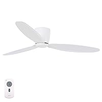 LUCCI Air Ceiling Fan Airfusion Radar Fan with Remote Control Extremely Flat Ceiling Fan Diameter 132 cm White