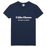 I Like Cheese from Asiago to Zamorano Printed T-Shirt - Navy - LT