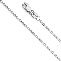 14K 1.6mm Side DC Rolo Cable Chain - Length:: 16