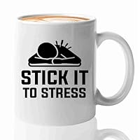 Acupuncture Coffee Mug 11oz White -Stick it to stress - Chiropractors Physical Therapists Physician Assistants Naturopathic Physicians Massage Therapists.
