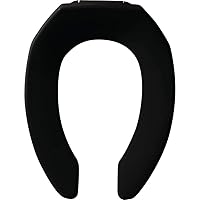CHURCH 295SSCT 047 Commercial Open Front Toilet Seat without Cover will Never Loosen & Reduce Call-backs, ELONGATED, Plastic, Black