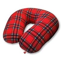 Neck Pillow in Red Scottish Tartan