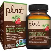 plnt Organic Vitamin D3 ? 125 MCG (5,000 IU) Whole Food Vitamin ? Mixed Berry (30 Chewable Tablets)