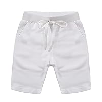 Toddler Baby Boys Shorts, Summer Cotton Solid Girls Pull-on Sport Casual Jogger Pants