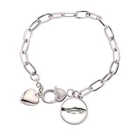 Ocean Fish Fresh Grey Art Deco Fashion Heart Chain Bracelet Jewelry Charm Fashion