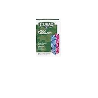 Curad Camouflage Pink and Blue Fabric Bandages, 25 Count (Pack of 6)