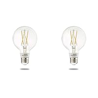 Solana G25 WiFi Connected Edison Filament LED Smart Light Bulb, Clear (Pack of 2)