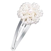 Bow flower, pearl hair clip