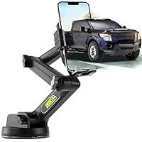 Truck Phone Holder Mount Heavy Duty Cell Phone Holder for Truck Dashboard Windshield 16.9 inch Long Arm, Super Suction Cup & Stable, Compatible with iPhone & Samsung, Gray, Pickup Truck