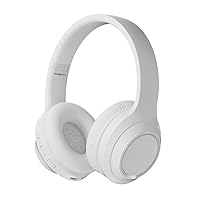 M6 Wireless Gaming Headset, Lightweight, Comfortable,Memory Foam & Premium Leatherette Ear Cushions, Stereo Headphones, Gaming Headphones with Mic for Mobile Device (White)