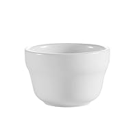 CAC China RCN-4 Clinton Rolled Edge 4-Inch Super White Porcelain Bouillon, 7.25-Ounce, Box of 36