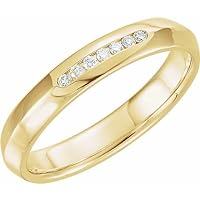 Jewels By Lux 14K Yellow 1/10 CTW Diamond Knife Edge Band