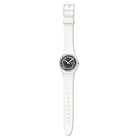Swatch Off The Grill Black Dial White Silicone Ladies Watch GW704