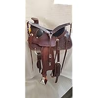 Wade Tree A Fork Premium Western Leather Roping Ranch Work Bucking Rolls are Attached Horse Saddle Seat Size 8