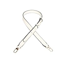 Smooth Leather Belt for Crossbody Handbags Shoulder Bag Replacement Adjustable Purse Strap Short Size Gold Clasp White