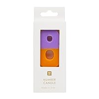 Talking Tables Orange and Purple Number 8 Candle for Cakes | Colourful Birthday Cake Topper Decorations for Kids Party, Boys, Girls 8th, 18th, Anniversary, Milestone