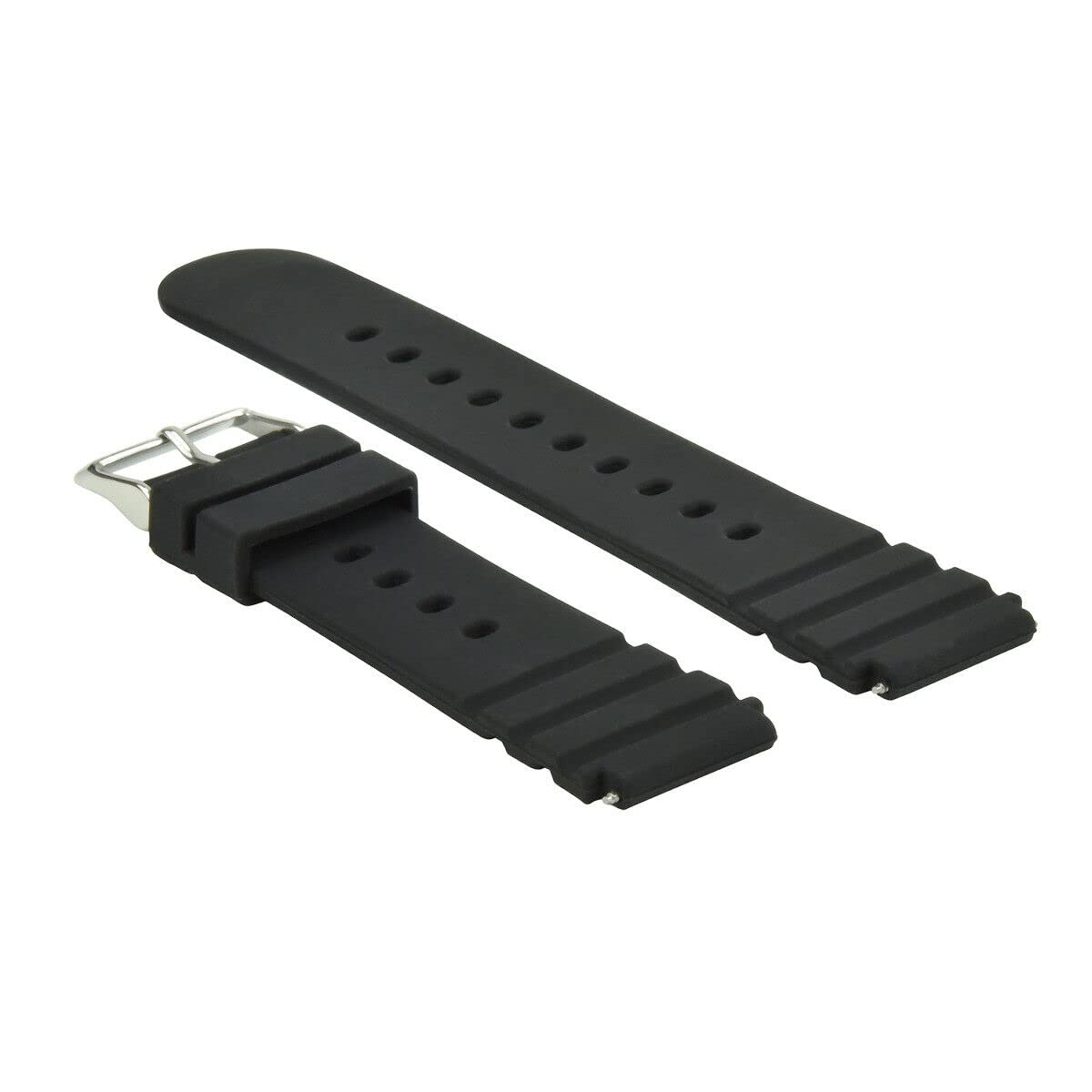 RUBBER WATCH BAND COMPATIBLE WITH LUMINOX SENTRY 0200 SERIES 0201 0213 2015 WATCH BLACK