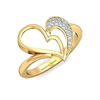 Natural Diamond Gold Ring For Girls Anniversary Wedding Ring