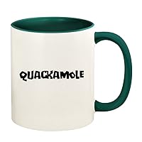 Quackamole - 11oz Ceramic Colored Handle and Inside Coffee Mug Cup, Green