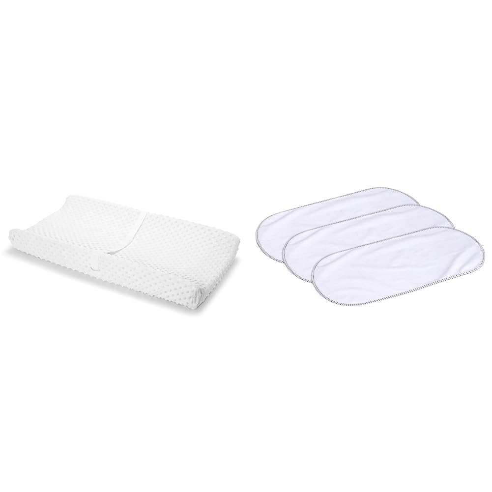 Munchkin® Secure Grip™ Contoured Baby Diaper Changing Pad for Dresser, Includes Cover, Waterproof Pad & Waterproof Changing Pad Liners, 3 Count
