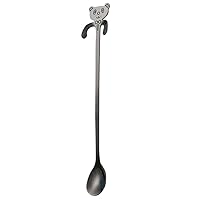 Long Handle Ice Tea Spoons, COMIART Stainless Steel Hanging Mixing Stirring Spoons, 7.8 Inch Coffee Teaspoons, Scoops for Mug, Designed with Cute Bear, Pack of 4