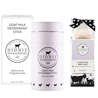 Dionis Goat Milk Skincare Deoderant Stick + Goat Milk Lavender Blossom Ultimate Bar Soap Shower & Bath 3 Pc Travel Set