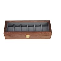 6 Compartments Wooden Watch Box Storage Box Jewelry Box Display Watch Box Stand For Watch Display (Color : A, Size