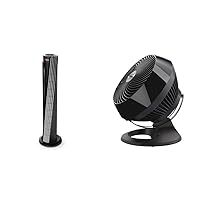 Vornado 660 Large Whole Room Air Circulator Fan with 4 Speeds and 90-Degree Tilt, 660-Large, Black & 184 Whole Room Air Circulator Tower Fan, 41