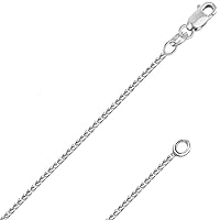 REAL Solid 14K or 10K Yellow or White Gold 0.80mm,1.0mm, 1.1mm Diamond Cut Braided Square Wheat Spiga Chain Necklace with Lobster Claw Clasp | Multiple Lengths Available | Men Women | MADE IN ITALY