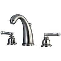Kingston Brass KB988FL Royale Widespread Lavatory Faucet with Brass Pop-Up, Brushed Nickel,8-Inch Adjustable Center