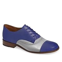 Handmade Women's Blue Oxford Leather Boots