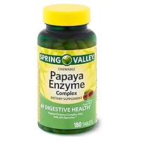 Spring - Valley Papaya Enzyme Complex Tablets - 180 Chewable Tablets Pack of 2 180 Count (Pack of 2)