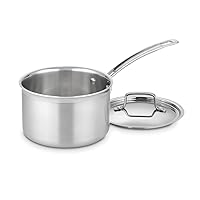 Cuisinart MCP193-18N Multiclad Pro Triple Ply Stainless 3-Quart Skillet, Saucepan w/Cover