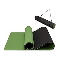 Oak & Tea Yoga Mat Thick Non Slip Yoga Mats for Women Men Exercise Mats for Home Gym with Carry Strap TPE Eco Friendly Workout Mat for Yoga Meditation Pilates 183x61x0.6cm