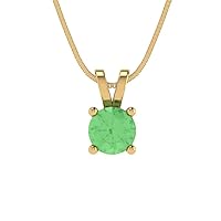Clara Pucci 0.55ct Round Cut unique Fine jewelry Light Sea Green Gem Solitaire Pendant With 16