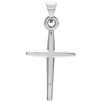 Platinum Religious Faith Cross Pendant Necklace 21x15mm Jewelry for Women