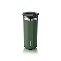 WACACO Octaroma Grande Vacuum Insulated Coffee Mug, 15 fl oz (435ml), Double-wall Stainless Steel Travel Tumbler With Drinking Lid, Pomona Green