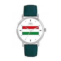 Hungarian Flag Watch Ladies 38mm Case 3atm Water Resistant Custom Designed Quartz Movement Luxury Fashionable